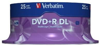 Verbatim DVD+R Double Layer 8x Matt Sidabrinis 25pk Spindle 8,5 GB DVD+R DL 25 vnt