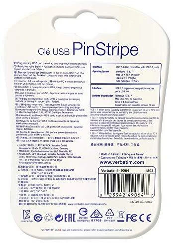 Laikmena Verbatim 49064 32GB PinStripe Store'n'Go