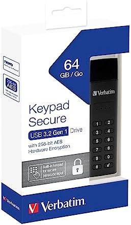 Išorinis diskas Verbatim klaviatūra Saugus USB 3.2 Gen 1 64 GB kiekvienas 49428