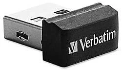 USB laikmena "verbatim" usb atmintinė, usb 2.0, 32 gb, "nano", "store n stay", juoda, 98130, usb a