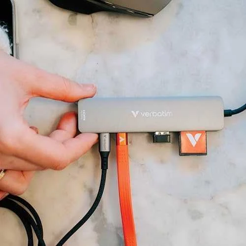 USB Hub Verbatim HDMI/USB-C 3.2/USB-C/2xUSB-A 3.2/SD/Micro SD aliuminio korpusas 32158