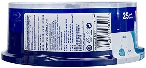VERBATIM 25x BD-R 25GB vieno sluoksnio duomenų gyvenimo HTL 6x platus spausdinimas be ID