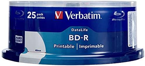 VERBATIM 25x BD-R 25GB vieno sluoksnio duomenų gyvenimo HTL 6x platus spausdinimas be ID