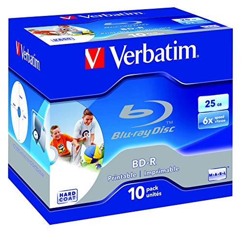 VERBATIM rašalinis spausdinimas BD-R 25GB 1-4x 10 pakelių papuošalų dėklas baltas paviršius