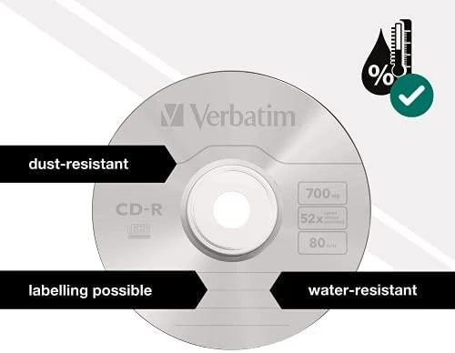 CD-R Verbatim [ brangakmenių dėklas 10 | 700 MB | 52x | Kristalas | DataLife+ AZO ]