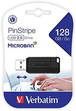 Verbatim PinStripe 128GB USB atmintukas USB A tipo 2.0 Juoda