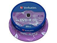 Verbatim DVD+R Double Layer 8x Matt Sidabrinis 25pk Spindle 8,5 GB DVD+R DL 25 vnt