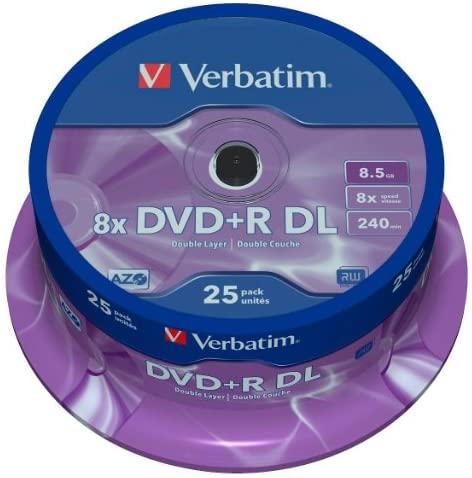 Verbatim DVD+R Double Layer 8x Matt Sidabrinis 25pk Spindle 8,5 GB DVD+R DL 25 vnt