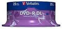 Verbatim DVD+R Double Layer 8x Matt Sidabrinis 25pk Spindle 8,5 GB DVD+R DL 25 vnt