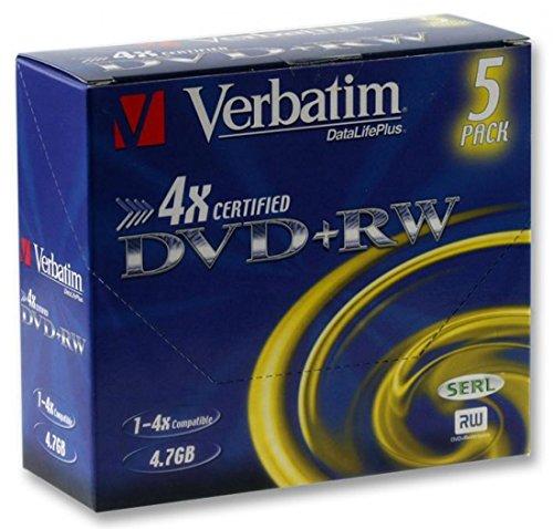 VERBATIM DVD-RW 4X BOITIER CRISTAL PACK DE 5