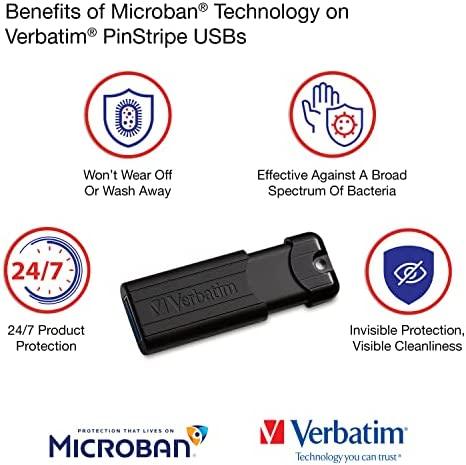 Verbatim PinStripe USB atmintukas 256 GB USB A tipo 3.2 Gen 1 (3.1 Gen 1) Juoda