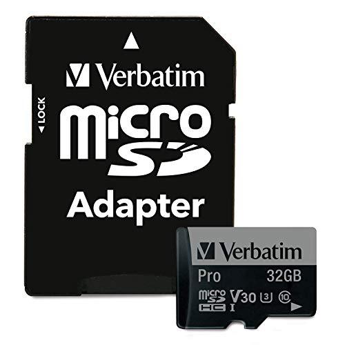 Verbatim Atminties kortelė Micro SD 32GB + adapter Pro U3 juodos spalvos 47041