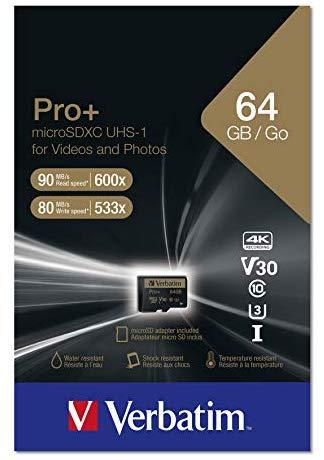 Atminties kortelė Tab Verbatim Pro + Micro SDXC 64 GB klasė 10 UHL- / U1 (44034)