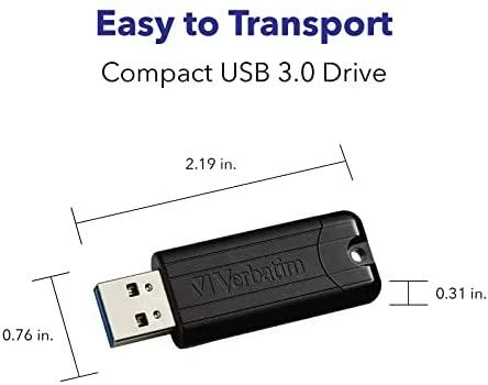VERBATIM PINSTRIPE USB Stick 128GB 3.0 juodas