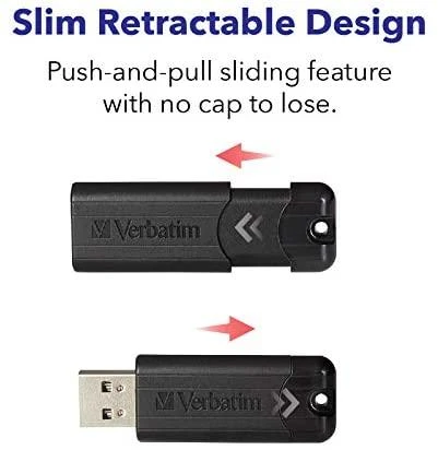 VERBATIM PINSTRIPE USB Stick 128GB 3.0 juodas