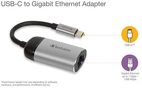 Verbatim 49146 sąsajos šakotuvas USB 3.2 Gen 1 (3.1 Gen 1) Type-C 1000 Mbit/ai Juoda, Sidabras