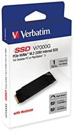 SSD vidinis diskas „Verbatim Vi7000G M.2“, 49367, 1000 GB, juodas, 7400 MB/s-R, NVMe, 5500 MB/s-W