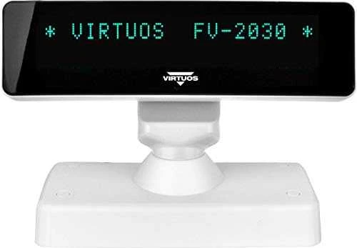 Virtuos Virtuos VFD klientų ekranas Virtuos FV-2030W 2x20 9mm, USB, baltas