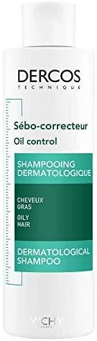 Vichy Dercos Oil Control Treatment Šampūnas šampūnas riebiems plaukams, 200 ml