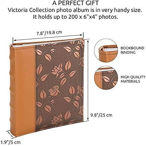Nuotraukų rėmelis Victoria Collection Albumas B 10x15/200M Gėlė, bronza