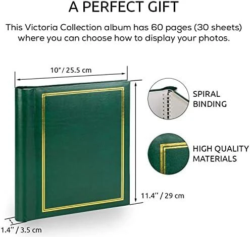 Nuotraukų rėmelis Victoria Collection Sourcing Albumas SA60S Magnetic 60pgs Classic, žalias