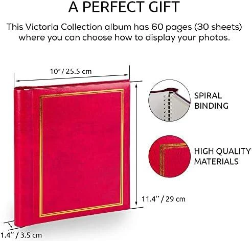 Victoria Collection Albumas SA60S Magnetic 60pgs Classic, raudonas