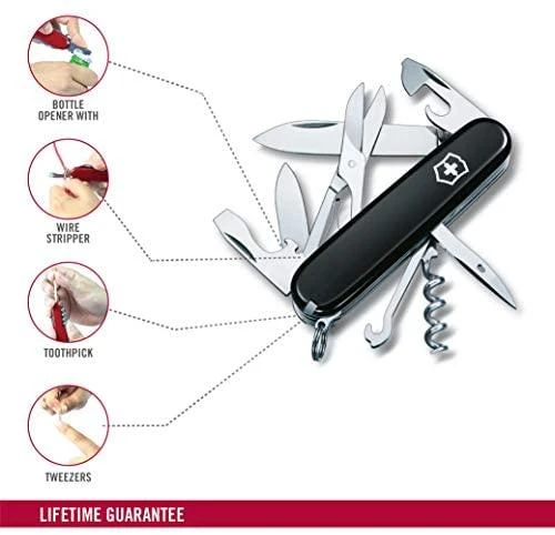 Šveicarija Victorinox Climber juodas peilis