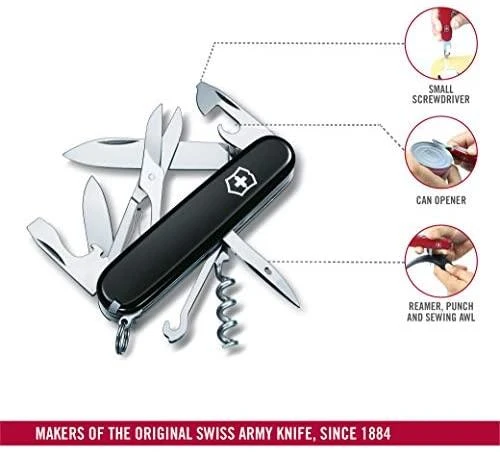 Šveicarija Victorinox Climber juodas peilis