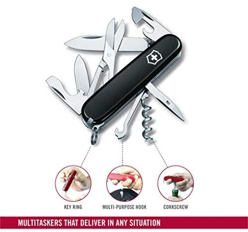 Šveicarija Victorinox Climber juodas peilis