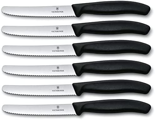 Stalo Peilių Rinkinys - Victorinox 7833 Dantyta Kraštas 6 Vnt 11cm Juodas