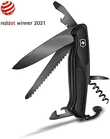 Victorinox Ranger Grip 55 Onyx su išskleistais įrankiais
