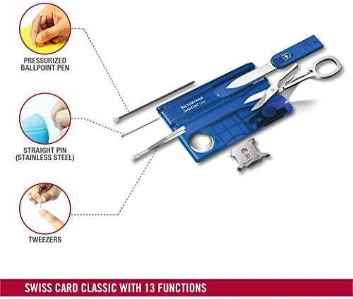 Victorinox SWISSCARD LITE mėlynas skaidrus