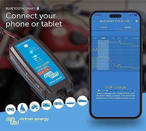 Victron Energy Mėlyna Smart IP65s įkroviklis 12V 5A + DC jungtis