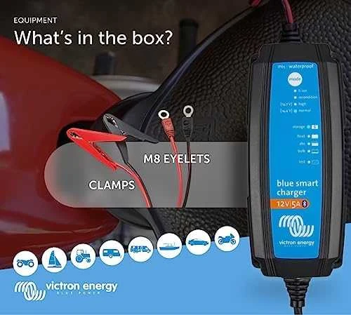 Victron Energy Mėlyna Smart IP65s įkroviklis 12V 5A + DC jungtis