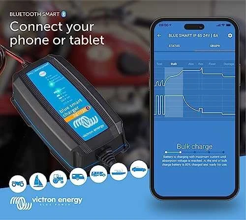 Victron Energy Mėlyna Įkroviklis Mėlyna Smart IP65 24/13 + nuolatinės srovės (DC) jungtis