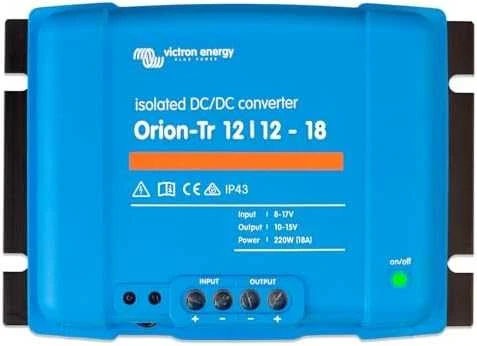 Įtampos keitiklis DC/DC 12V:12V 18A 220W Orion-Tr, galvaniškai izoliuotas, IP43, Victron Energy
