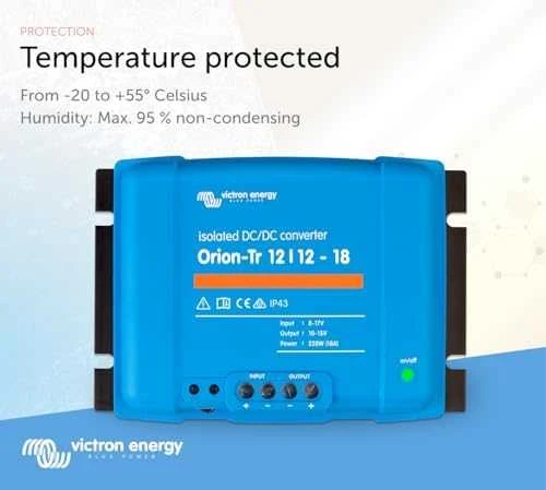 Įtampos keitiklis DC/DC 12V:12V 18A 220W Orion-Tr, galvaniškai izoliuotas, IP43, Victron Energy