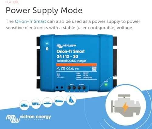 Victron Energy Izoliuotas nuolatinės srovės (DC-DC) įkroviklis Orion-Tr Smart 24/12-20A
