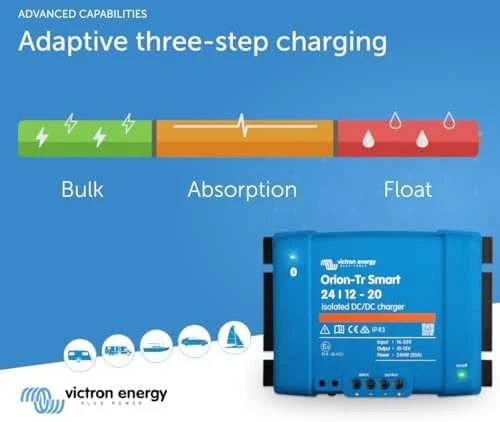 Victron Energy Izoliuotas nuolatinės srovės (DC-DC) įkroviklis Orion-Tr Smart 24/12-20A