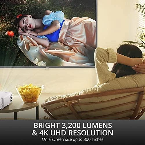 Projektorius ViewSonic 4K UHD (3840x2160), 3200AL, 12 000:1 kontrastas, SuperColor technologija, HDR/HLG, suderinama su 3D, TR1.5-1.65, 1.1x priartinimas, 27dB triukšmo lygis (Eco), 5ms įvesties delsa
