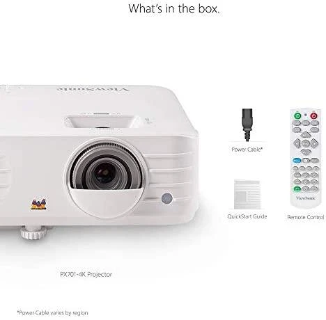 Projektorius ViewSonic 4K UHD (3840x2160), 3200AL, 12 000:1 kontrastas, SuperColor technologija, HDR/HLG, suderinama su 3D, TR1.5-1.65, 1.1x priartinimas, 27dB triukšmo lygis (Eco), 5ms įvesties delsa