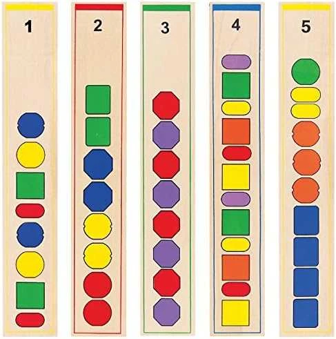 Viga medinis edinis žaidimas loginis karoliukai 104 Montessori elementai