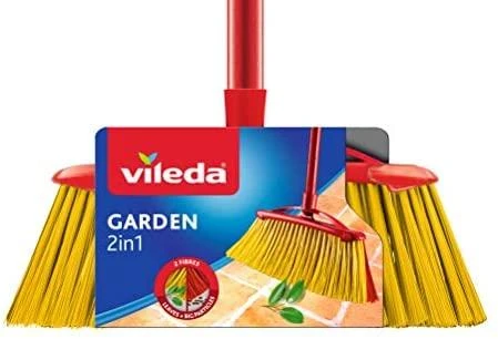 Šluota - Vileda 2in1 Sodo Lauko Raudona/Geltona