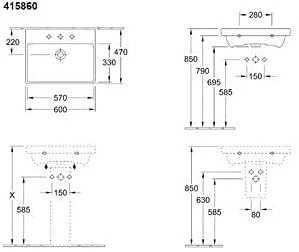Villeroy & Boch Praustuvas VILLEROY&BOCH AVENTO 600x470mm 41586001