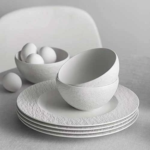Villeroy & Boch Manufacture Rock -astiasarja, 6-osainen, valkoinen