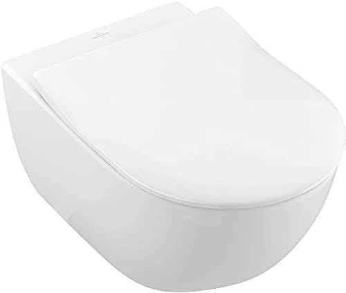 Pakabinamas klozetas Villeroy & Boch Subway 2 Direct Flush su slim Soft Close dangčiu ir CeramicPlus