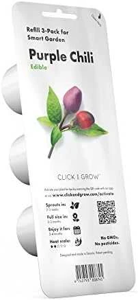 Click & Grow sėklos išmaniajam vazonui - Violetiniai čili pipirai (SGR46X3) 3vnt.
