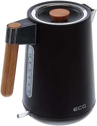 ECG RK 1768 Strix Timber Juodas Elektrinė virdulys, 1.7 L, Nerūdijantis plienas with wooden accessories