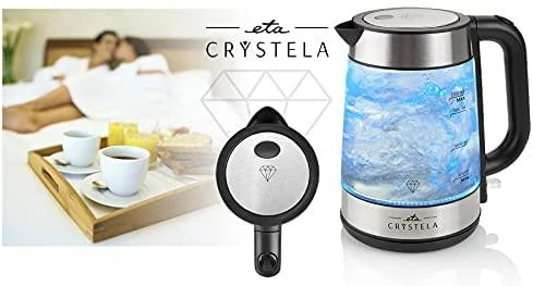 ETA | Virdulys | ETA615390000 | Standard | 2200 W | 1.7 L | Glass | 360° rotational base | Juodas/Stainless Steel