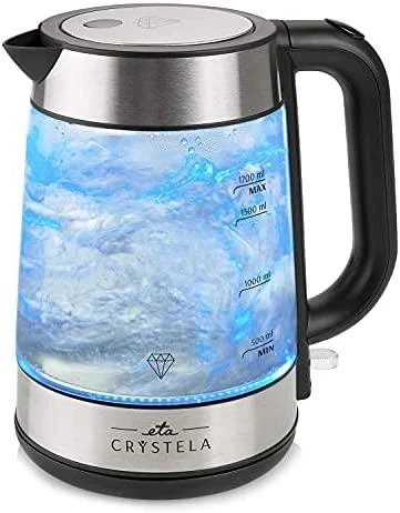 ETA | Virdulys | ETA615390000 | Standard | 2200 W | 1.7 L | Glass | 360° rotational base | Juodas/Stainless Steel